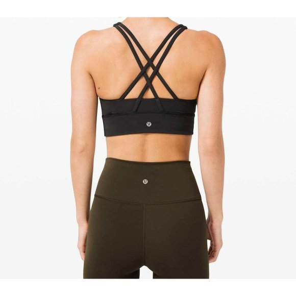 Lululemon Women's US6 Black High Neck Long Line Tough Energy Bra Nylon B-C Cup - Picture 2 of 7